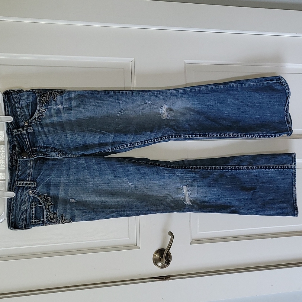 Ripped look, Silver jeans